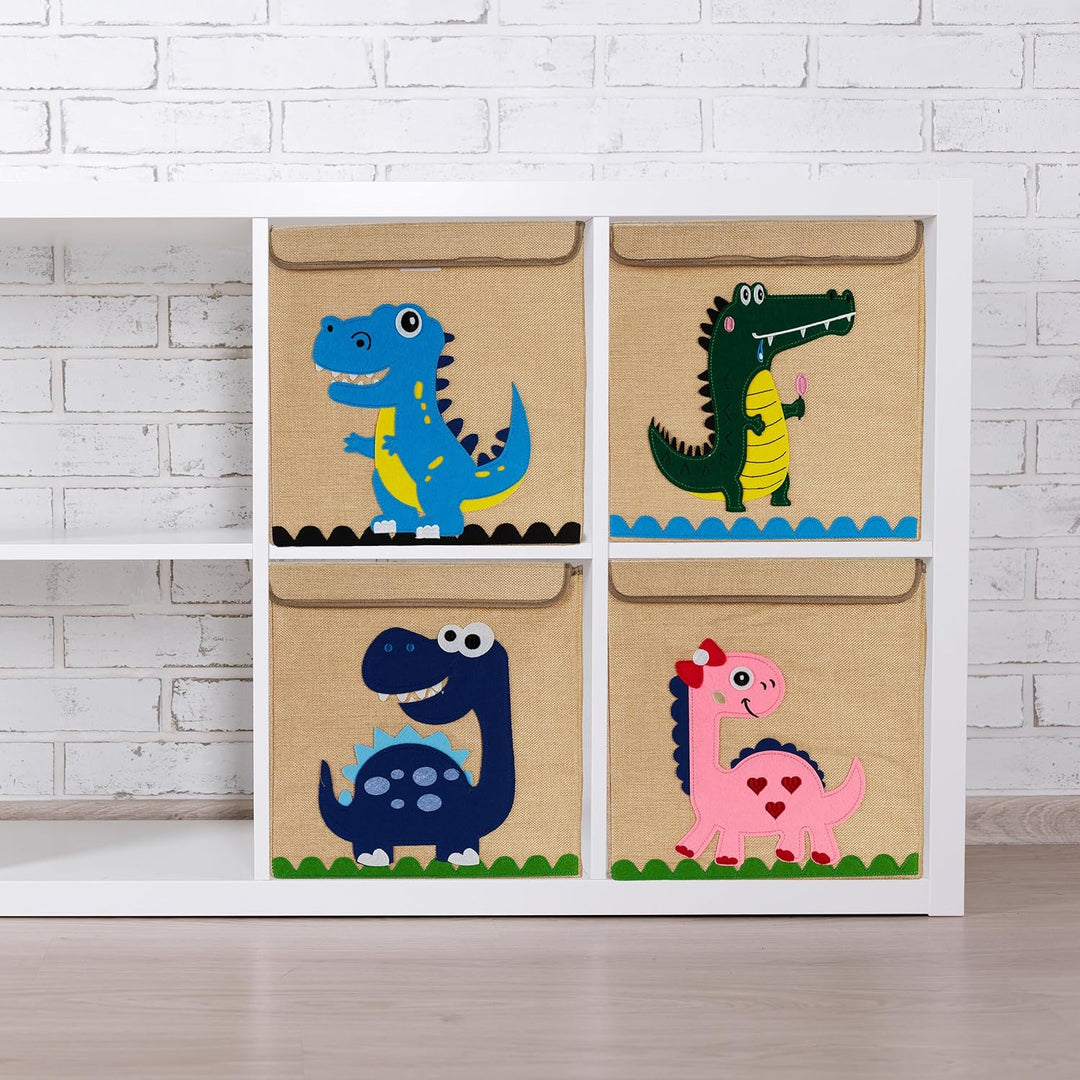 Relaxdays Aufbewahrungsbox, Krokodil, Stoffbox für Kinder, faltbar, HxBxT: 33 x 33 x 33 cm, Spielzeu