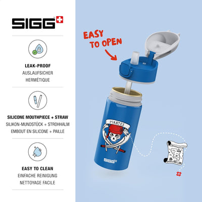 SIGG - Alu Trinkflasche Kinder - Miracle - Mit Trinkhalm - Auslaufsicher - Federleicht - BPA-frei -