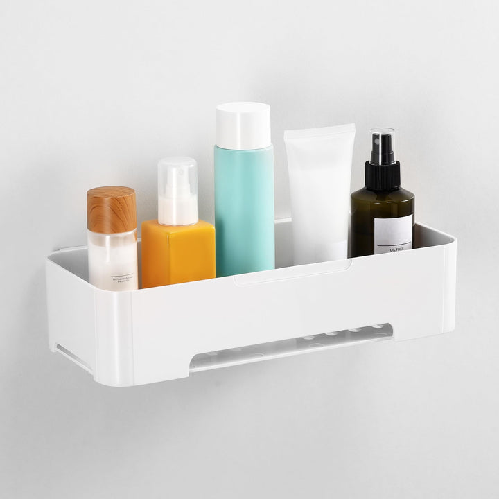 YOHOM Weiss Selbstklebende Duschkorb Ohne Bohren für Badezimmerwand Kunststoff Shampoo Halter Caddy
