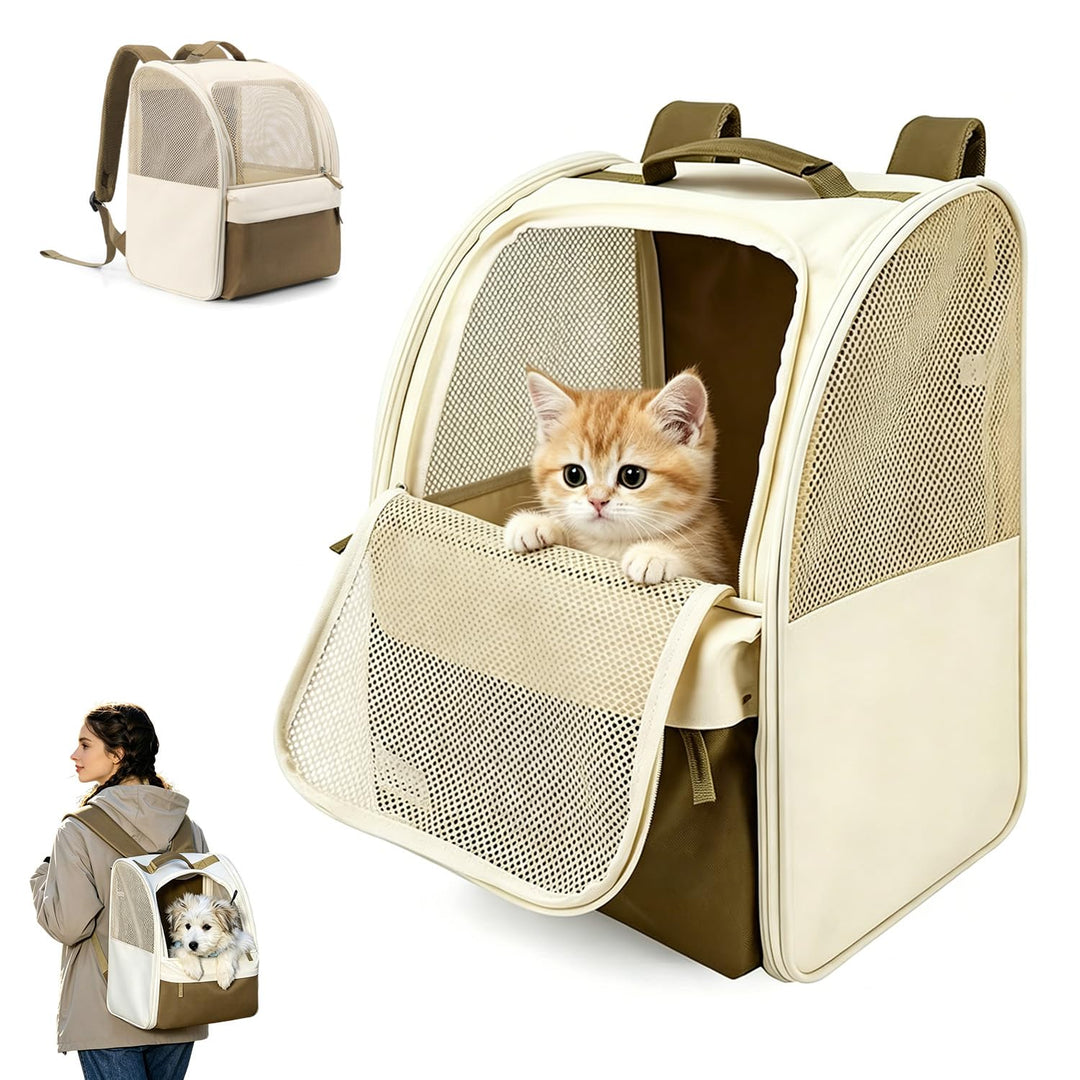 Katzen Hunde Rucksack, Katzenrucksack mit Fenster, Hunderucksack Stabiler Stahldrahtrahmen Verschlei