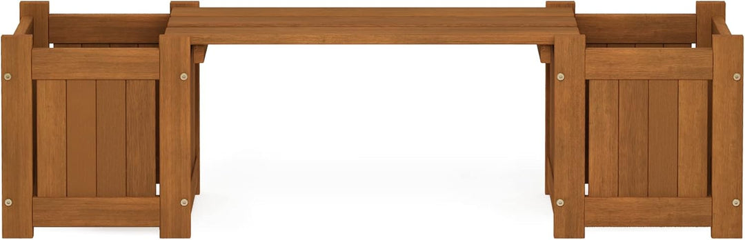 Furinno Tioman Hardwood Planter Box Mini-Pflanzgefäss aus Hartholz, Meranti-Holz, Natur, 1-Pack 1-Pa