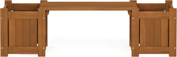 Furinno Tioman Hardwood Planter Box Mini-Pflanzgefäss aus Hartholz, Meranti-Holz, Natur, 1-Pack 1-Pa