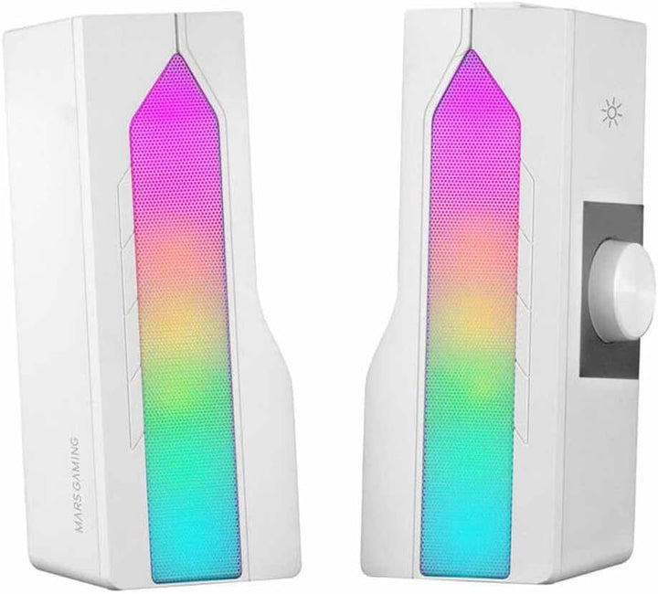 Mars Gaming MSDUOW, Soundbar + Gaming Lautsprecher 2.0, RGB Mesh, Bluetooth 5.0 und Jack, DSP Sound