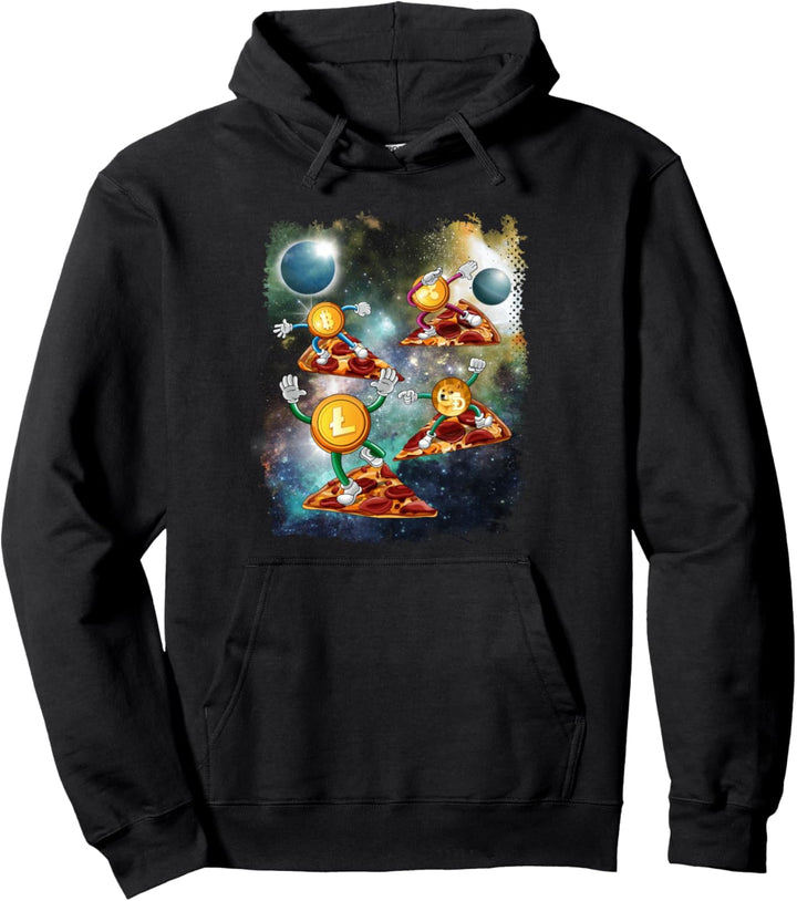 Bitcoin To The Moon Dogecoin Coin Miner HODL Cryptocurrency Pullover Hoodie