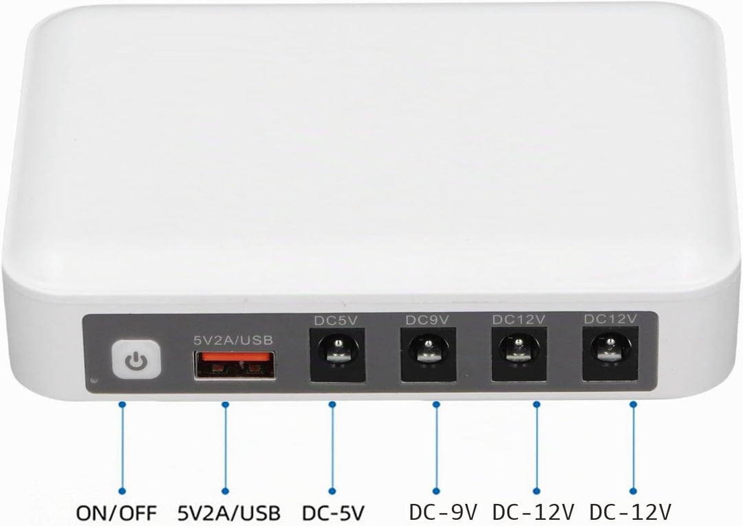 UPS Battery Backup 6000mAh 5 V 9 V 12V Notfallleistung mit LED -Indikator -Batterieüberwachung Kompa