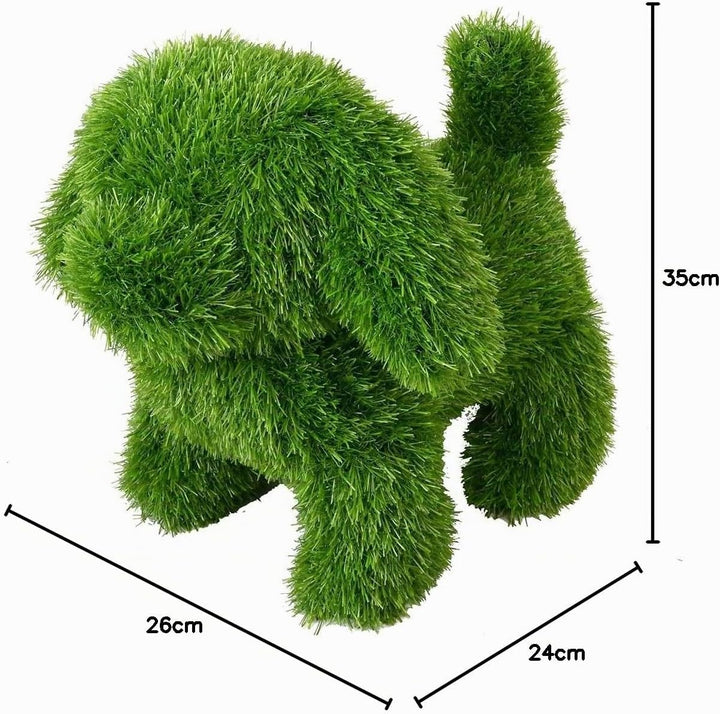 Innovative Kunstwerk Figuren aus Kunstrasen Hase Bär Hund Tier Garten Dekoration Gras Deko (Hund, 35
