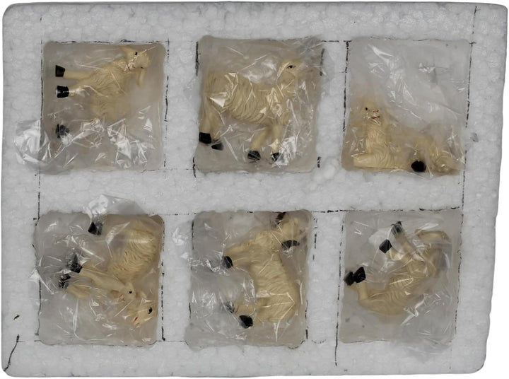 ZICOM Krippenzubehör Tiere Schafset ca. 4cm 6-TLG. Polyresin handbemalt