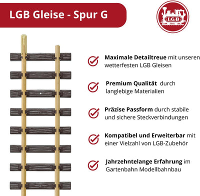 LGB 16140 - Gartenbahn Handweiche links Radius 22,5° , Gartenbahn, Spur G