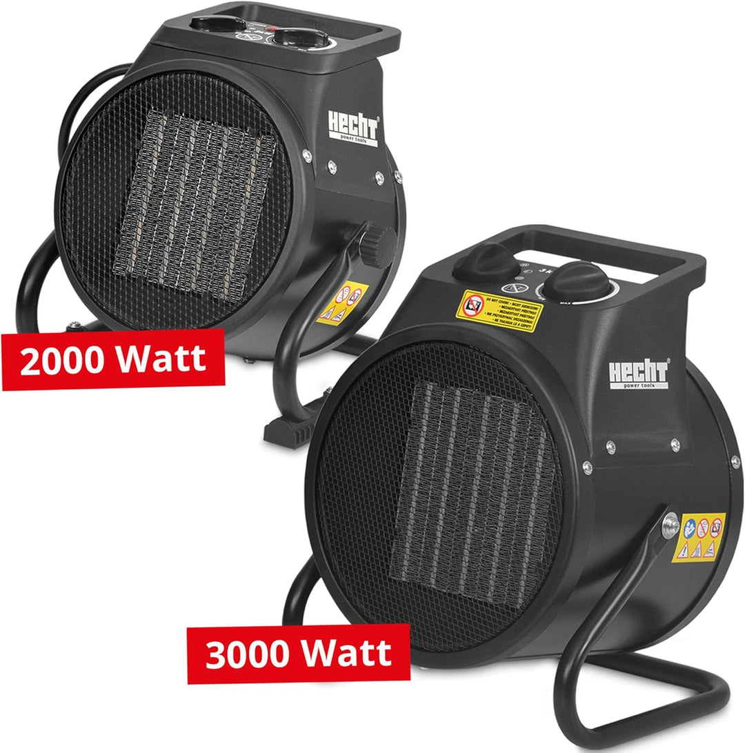 HECHT Keramik Heizstrahler (NEU) – Tragbare Heizer mit 2000W oder 3000 Watt – Thermostat – Überhitzu