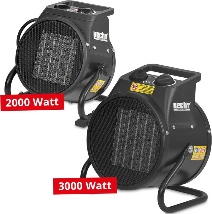HECHT Keramik Heizstrahler (NEU) – Tragbare Heizer mit 2000W oder 3000 Watt – Thermostat – Überhitzu