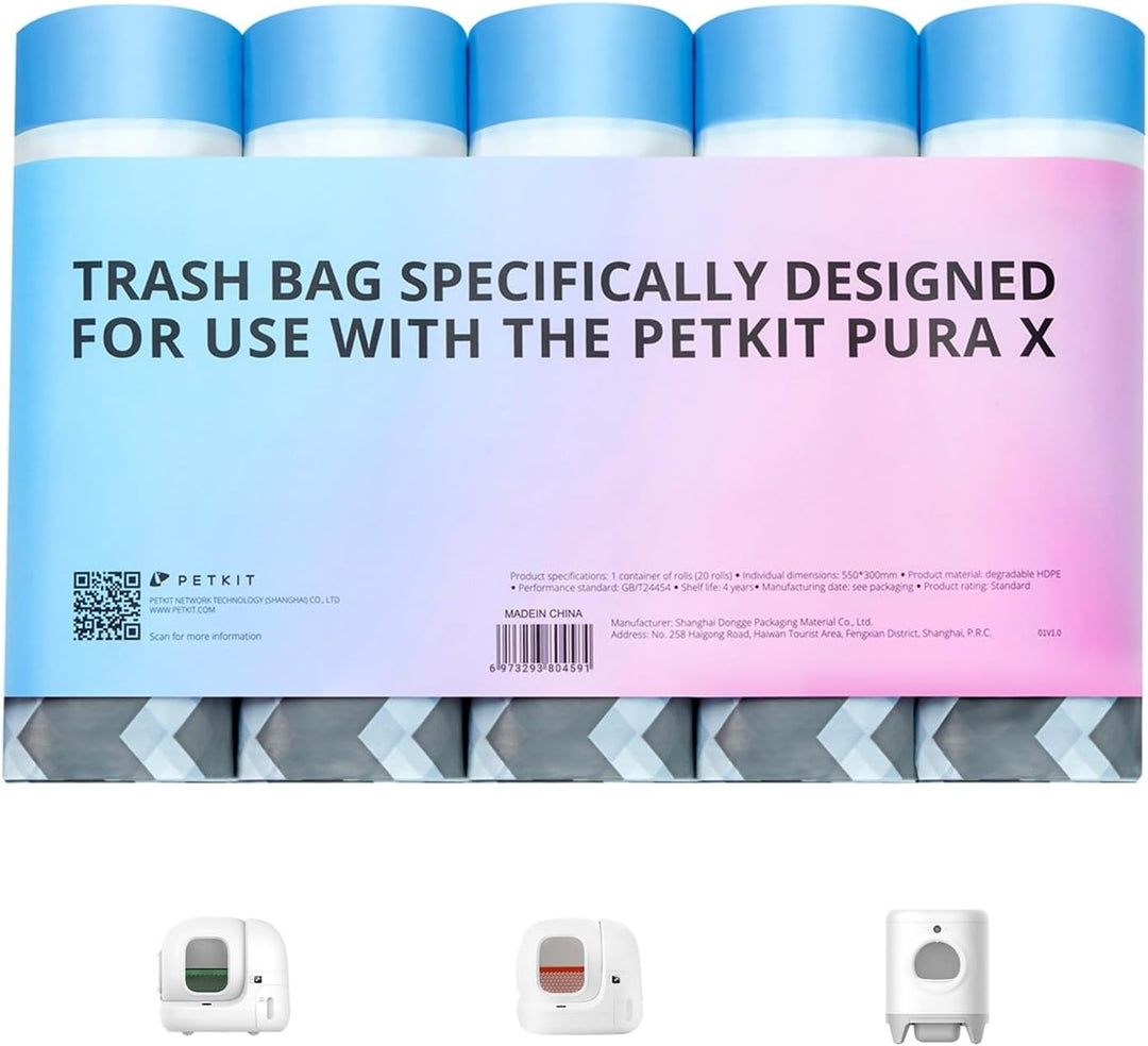 PETKIT Katzentoilettenbeutel mit Zugbändern, Beutel für Katzentoilette für Pura MAX und Pura X,Kratz