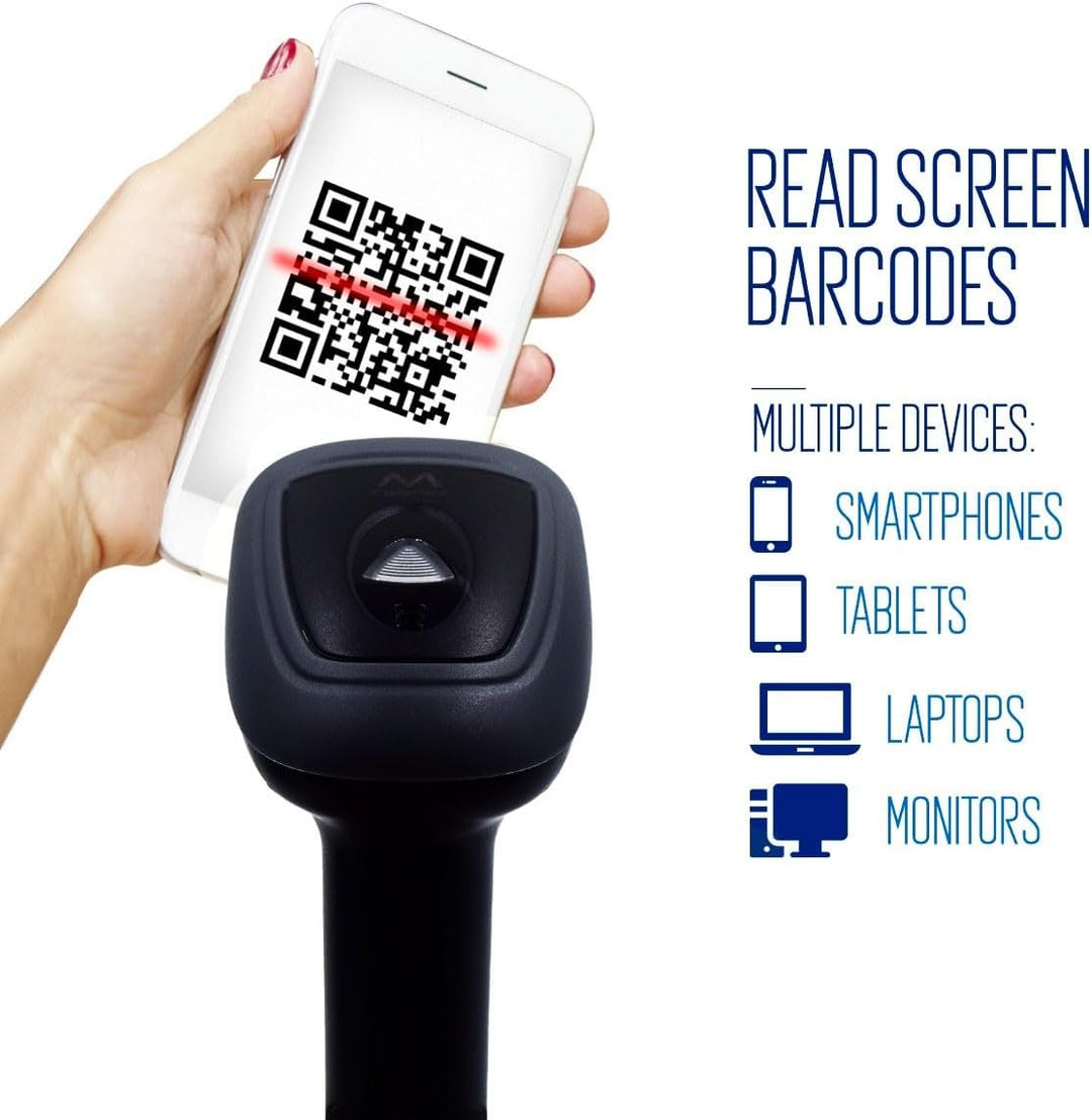 Ewent EW3440 - Universal Laser 1D und 2D Optischer Barcode Scanner Barcode Leser mit Smart Dock mit