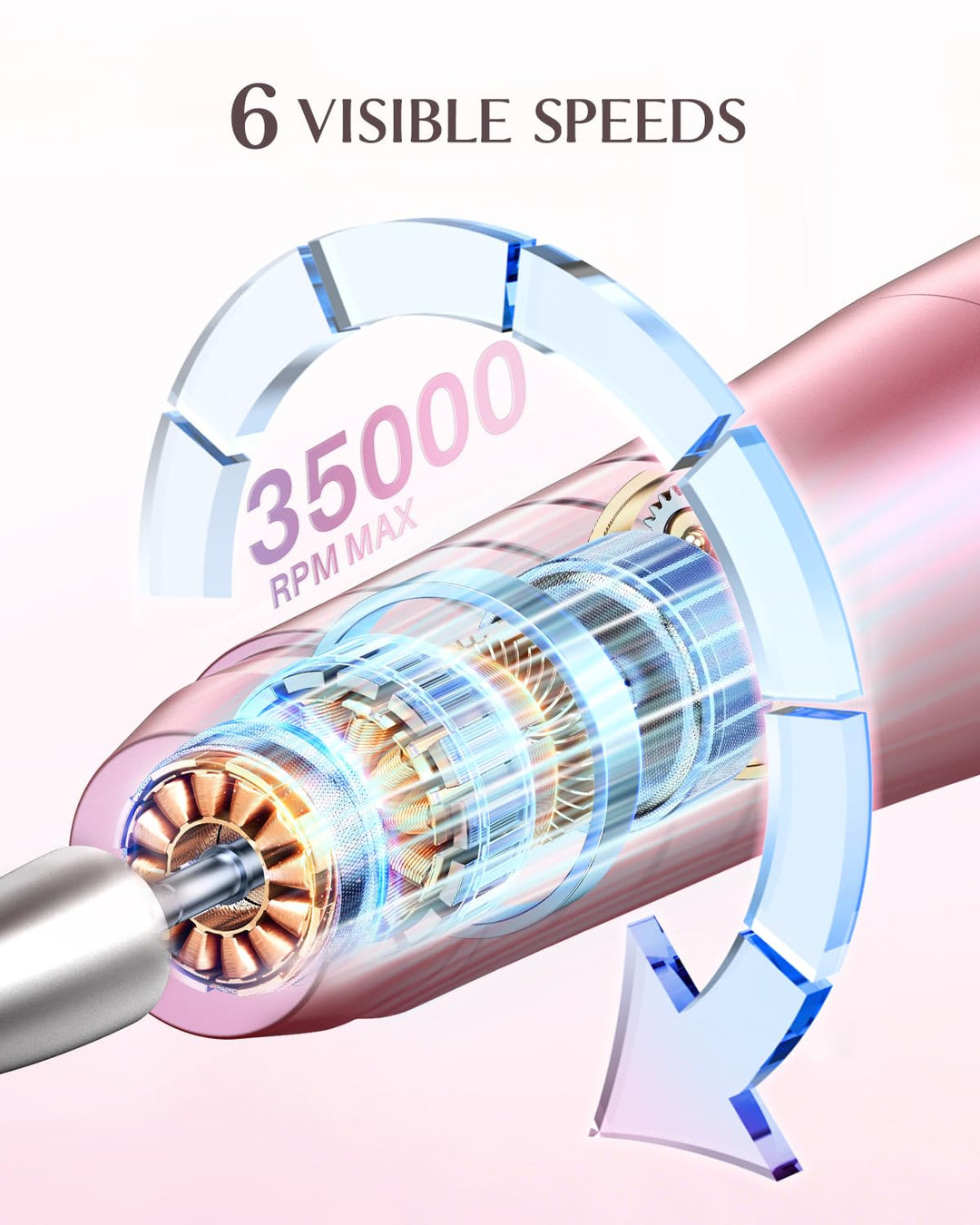 JOREST 13-in-1 Elektrische Nagelfräse Kabellos, 35.000 U/Min, 6-Stufen - Maniküre Set für Gelnägel &amp;