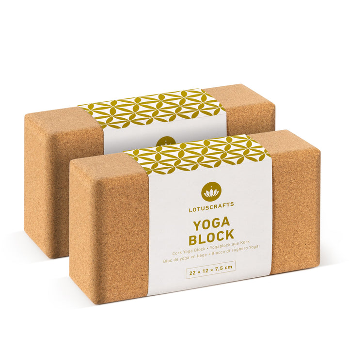 Lotuscrafts Yogablock 100% Kork | Supra Grip beim Yoga &amp; Dehnen | Yoga Block für Anfänger und Fortge