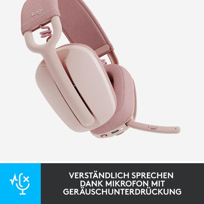 Logitech Zone Vibe 100 Leichte, kabellose Over-Ear-Kopfhörer mit geräuschunterdrückendem Mikrofon, M