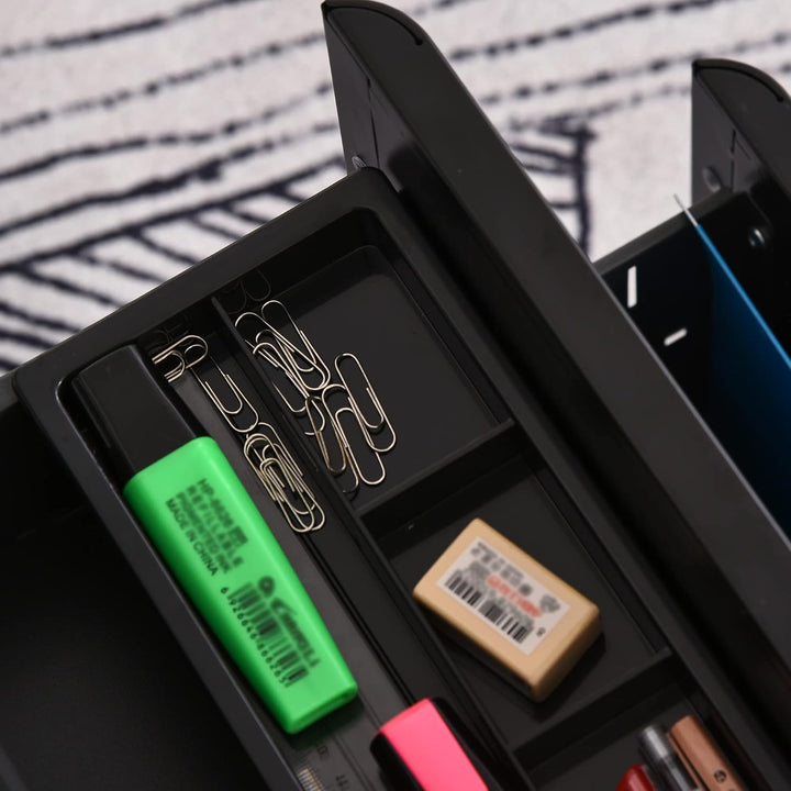 Vinsetto Rollcontainer, mobiler Aktenschrank mit 3 Schubladen, Büroschrank, Aufbewahrung, Stahl, Sch