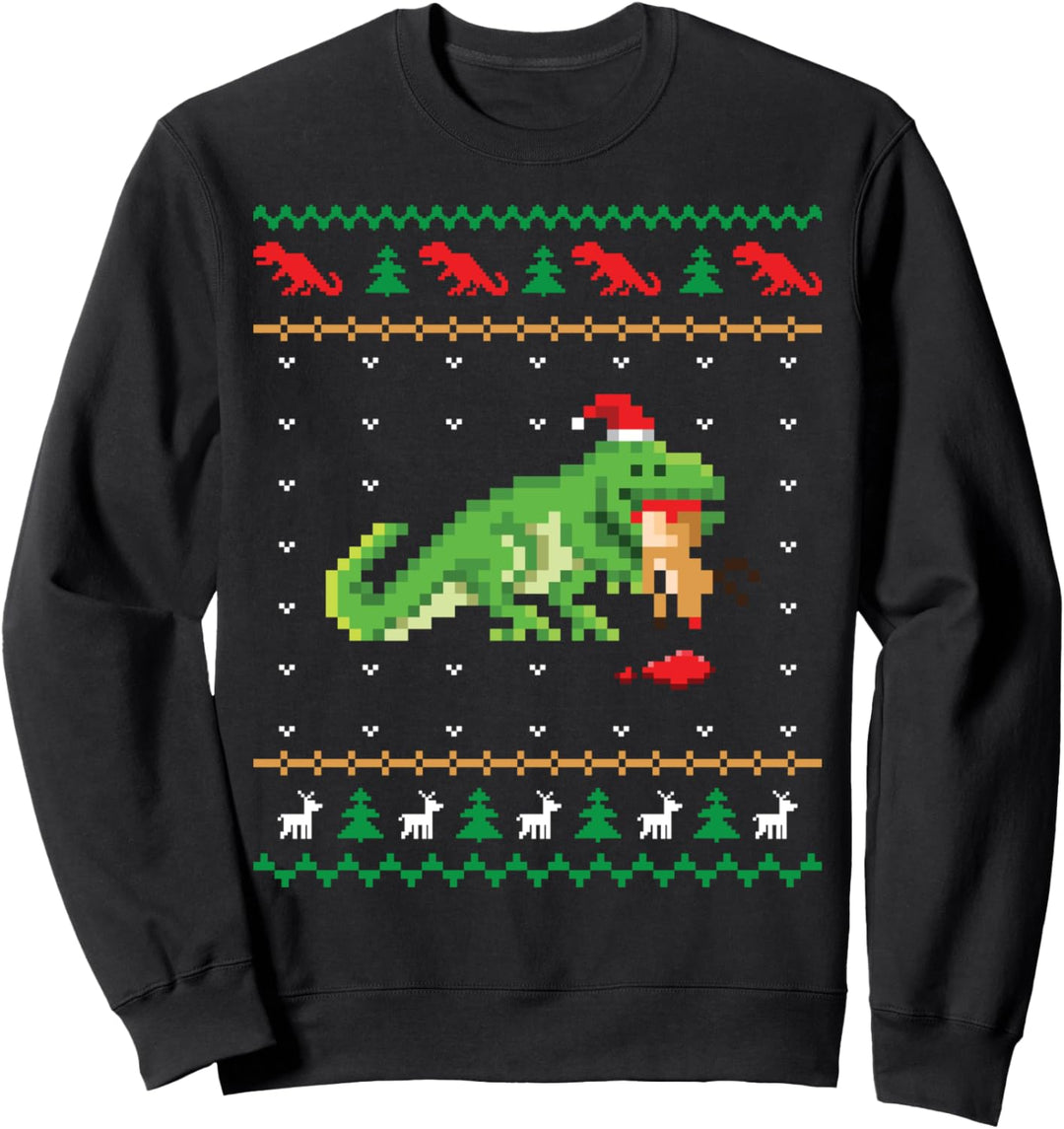 Santa T-Rex Isst Rentier Dinosaurier Ugly Christmas Sweater Sweatshirt