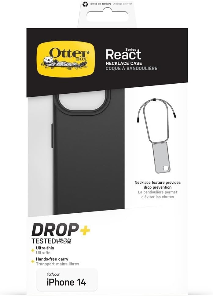 OtterBox React Necklace Hülle mit MagSafe für iPhone 14, ultraschlanke, schützende Hülle mit Verstel