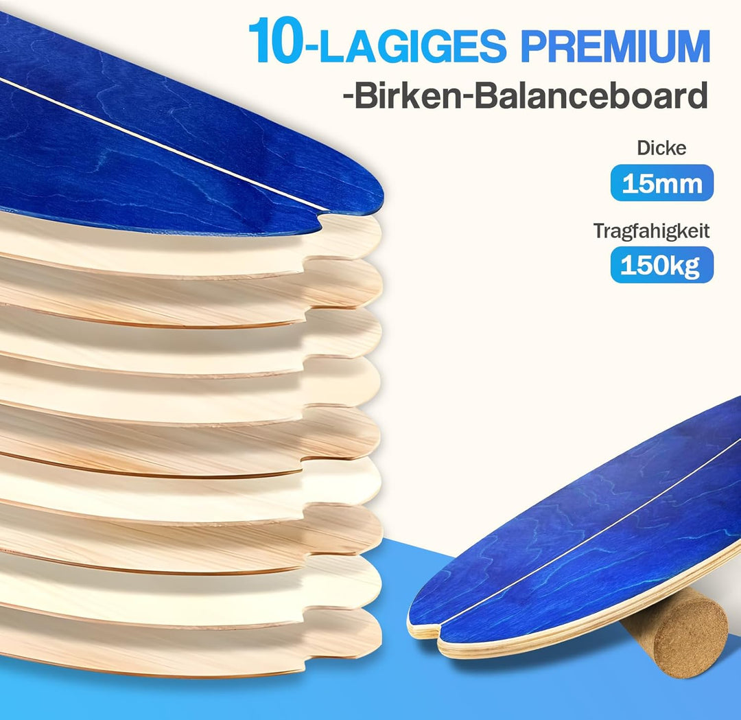 Balance Board, Balance Board mit Halbkugel, Surf Balance Wackelbrett Kinder & Erwachsene, Surfboard