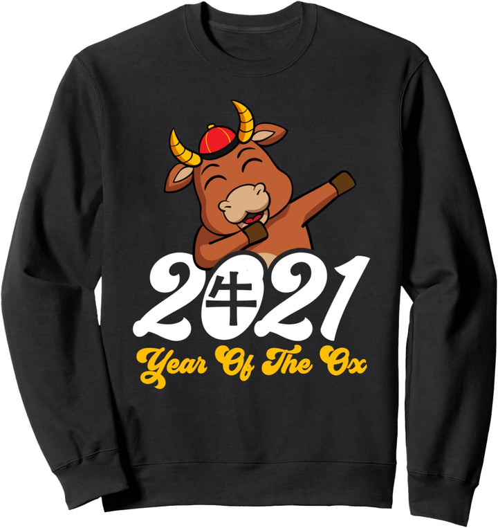 2021 Chinesisches Neujahrs Ochsen Sternzeichen Dabbing Sweatshirt