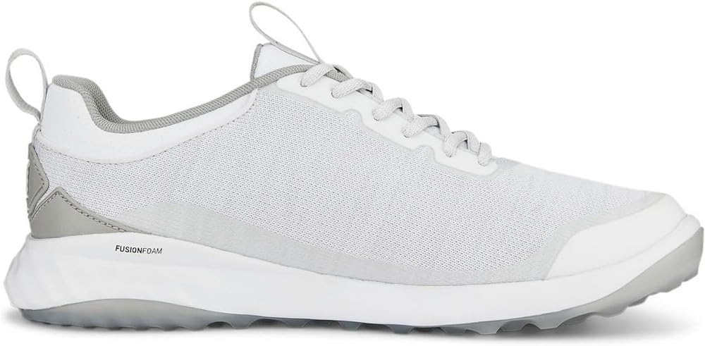 PUMA Herren Fusion Pro Golfschuh 41 EU Puma Weiss Puma Silber Flach Hellgrau, 41 EU Puma Wei&#xDF; P