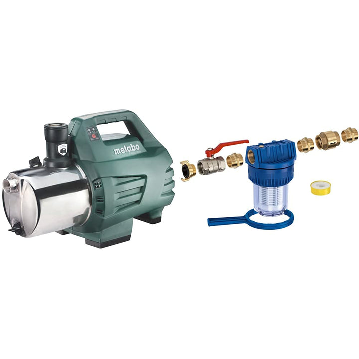 Metabo Gartenpumpe P 6000 Inox &amp; 903061260 Pumpenmontageset MSS 310-HWA/P Bundle mit Pumpenmontagese