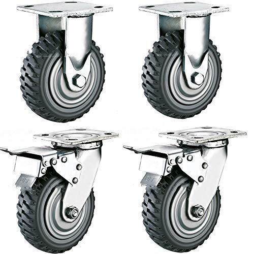 uyoyous 4 Stück Lenkrollen, Outdoor Schwerlastrollen 200mm Industrierollen 360° Drehbar Transportrol