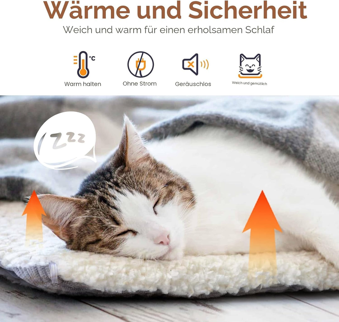 Weiches Katzenbett Waschbar 75x50 cm Plüsch Haustierbett für Kleine Hunde und Katzen - 2 in 1 Katzen