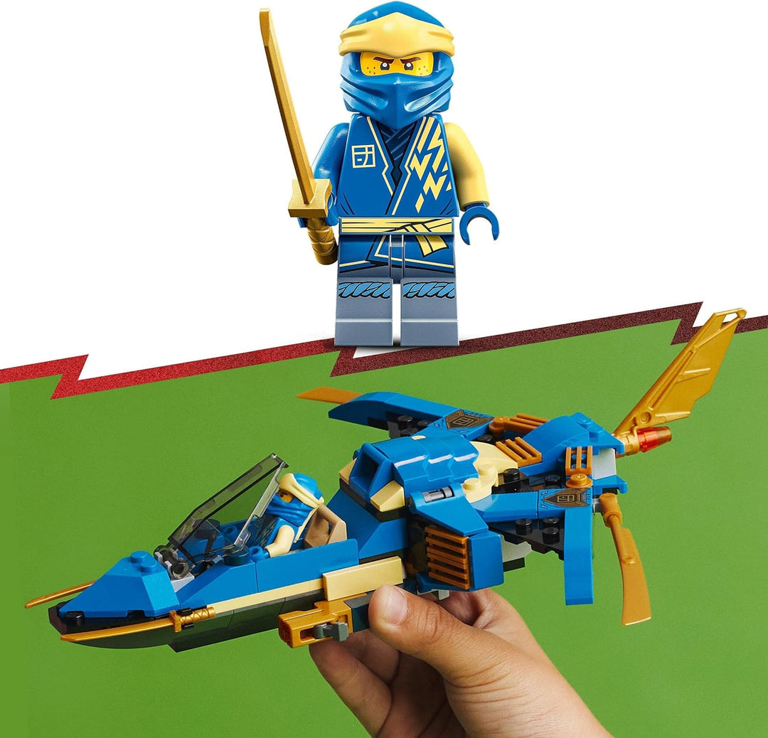 LEGO 71784 NINJAGO Jays Donner-Jet EVO, Aufrüstbares Ninja Spielzeug-Flugzeug mit Jay Minifigur, Ges