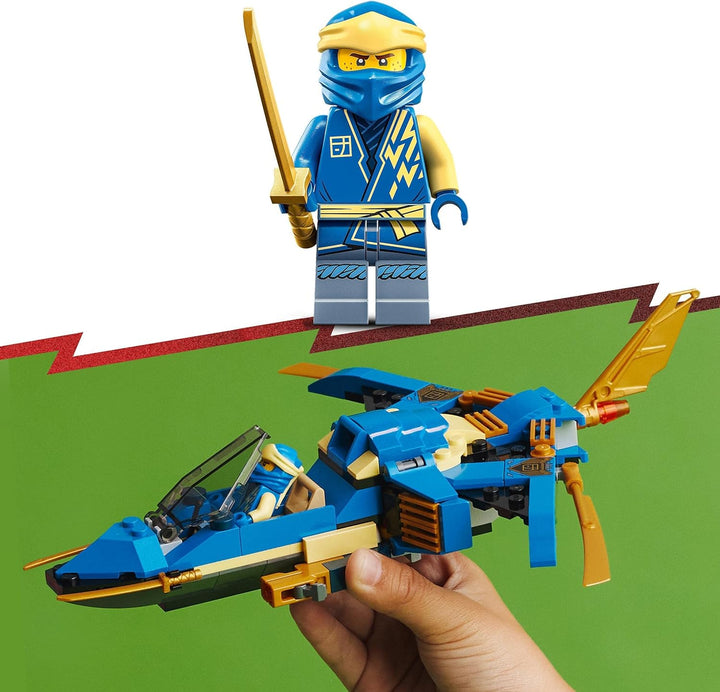LEGO 71784 NINJAGO Jays Donner-Jet EVO, Aufrüstbares Ninja Spielzeug-Flugzeug mit Jay Minifigur, Ges