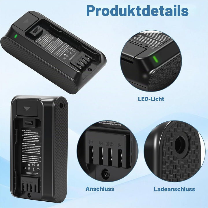 3000mAh 21.6V Akku-Ersatz kompatibel mit Shark XBTR625KSL/XBTR625KSLEU Serie kabelloser Staubsauger
