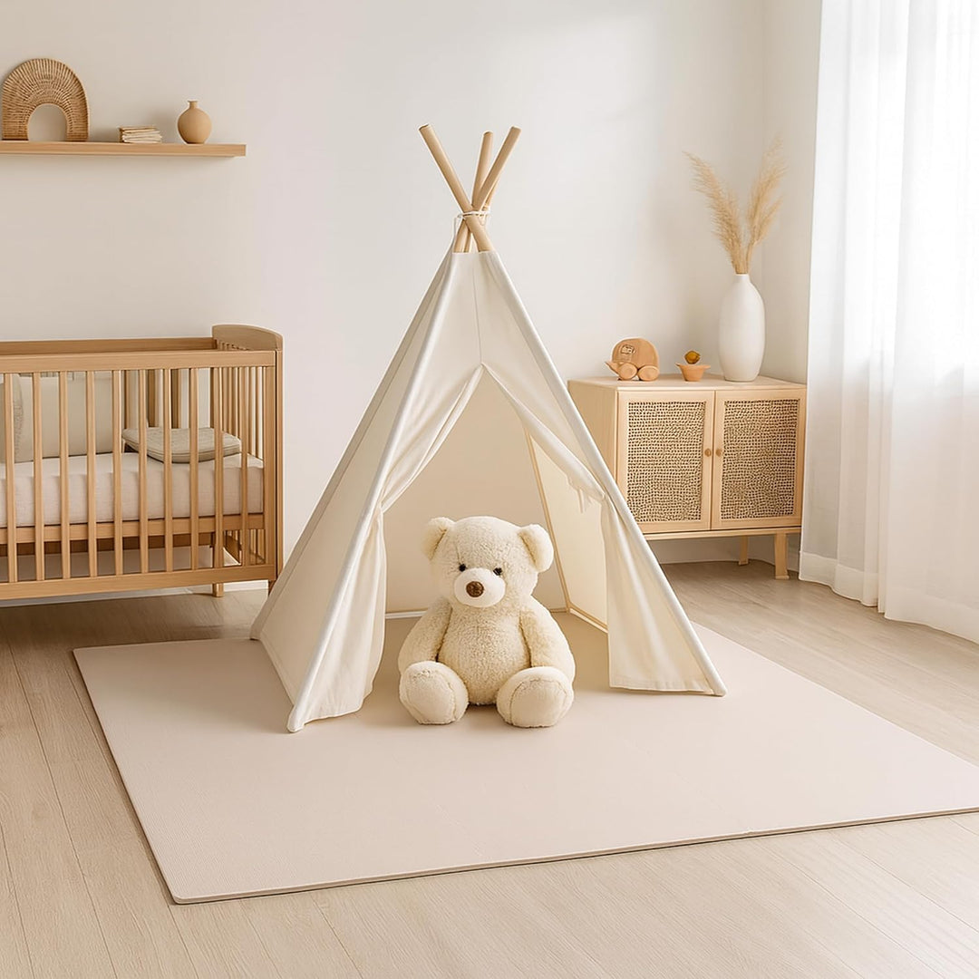 Toddlekind Baby-Puzzlematten, 9-TLG. mit Randteilen, ungiftige Schaumstoffmatten, für Bauchzeit & Kr
