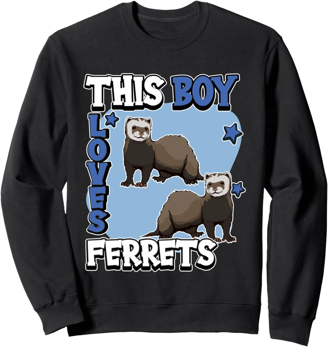 Jungen This Boy Loves Ferrets Frettchen Sweatshirt