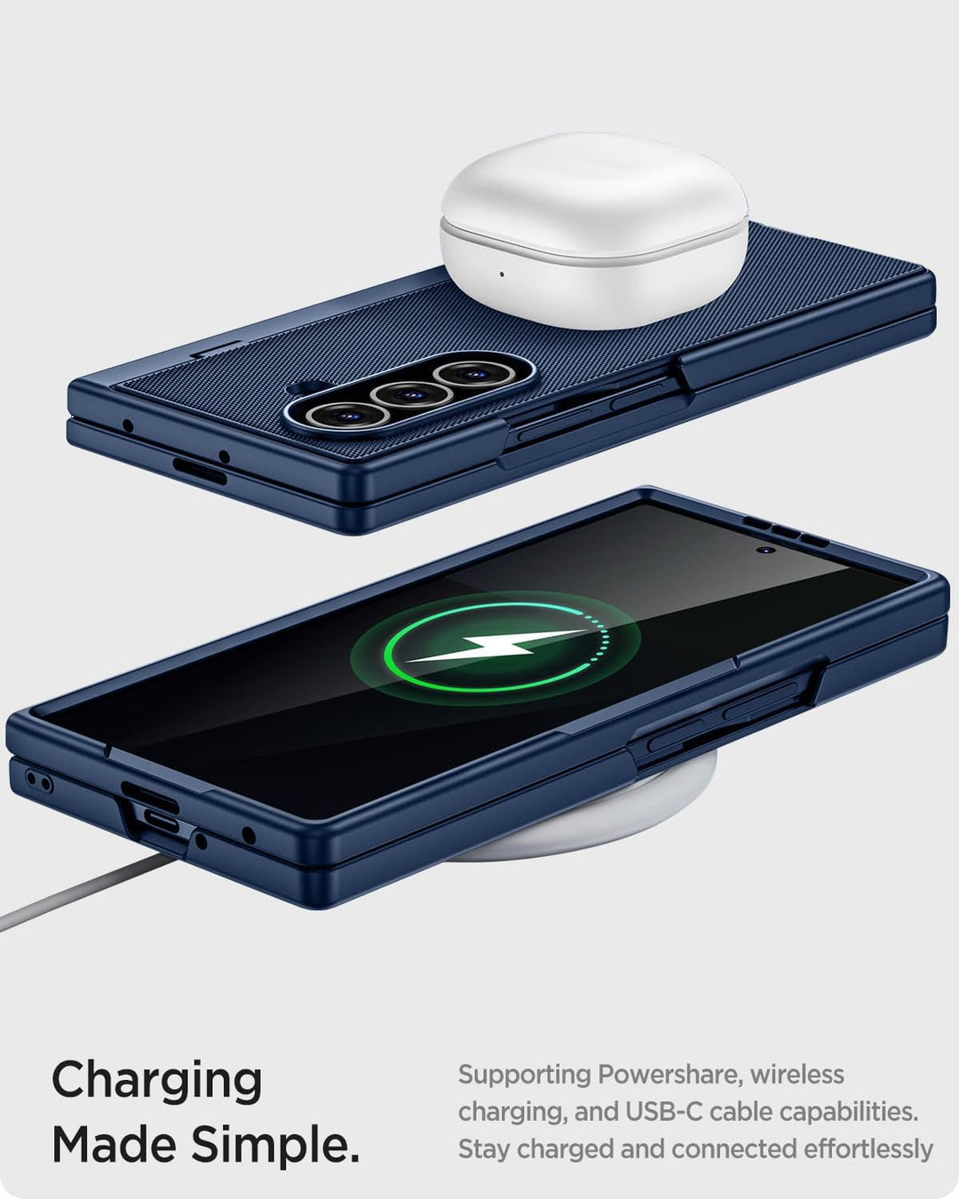 Miimall Kompatibel mit Samsung Galaxy Z Fold 7 Hülle mit S-Pen & Stifthalter, [Anti-SPY Displayschut