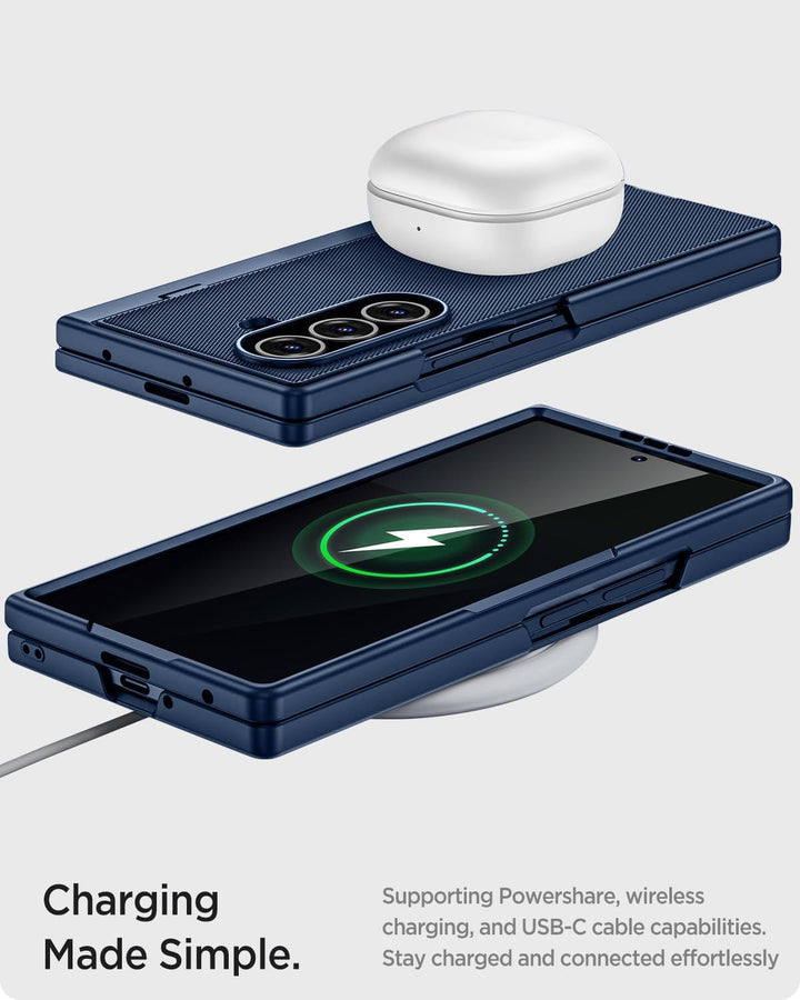 Miimall Kompatibel mit Samsung Galaxy Z Fold 7 Hülle mit S-Pen & Stifthalter, [Anti-SPY Displayschut