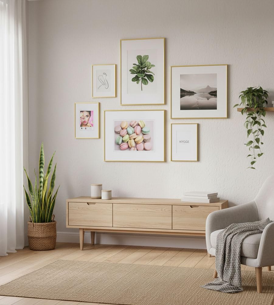 IDEAL TREND 2er 3er 5er Pack Photo Style Set Bilderrahmen Wanddeko Collage Poster Kunststoff Rahmen: