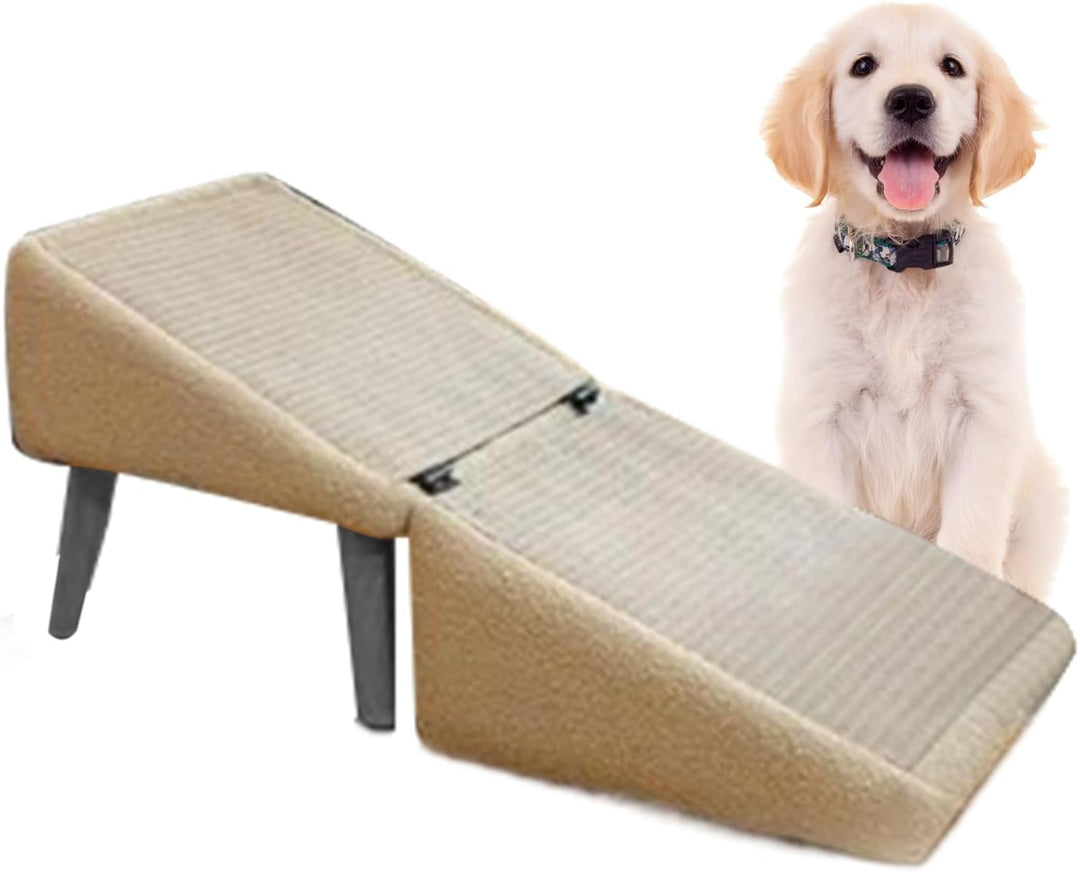 Foldable Dog Ramp, Non-Slip Pet Stairs, Portable Vehicle Bed Access, 30x30x35cm Small Breed Friendly