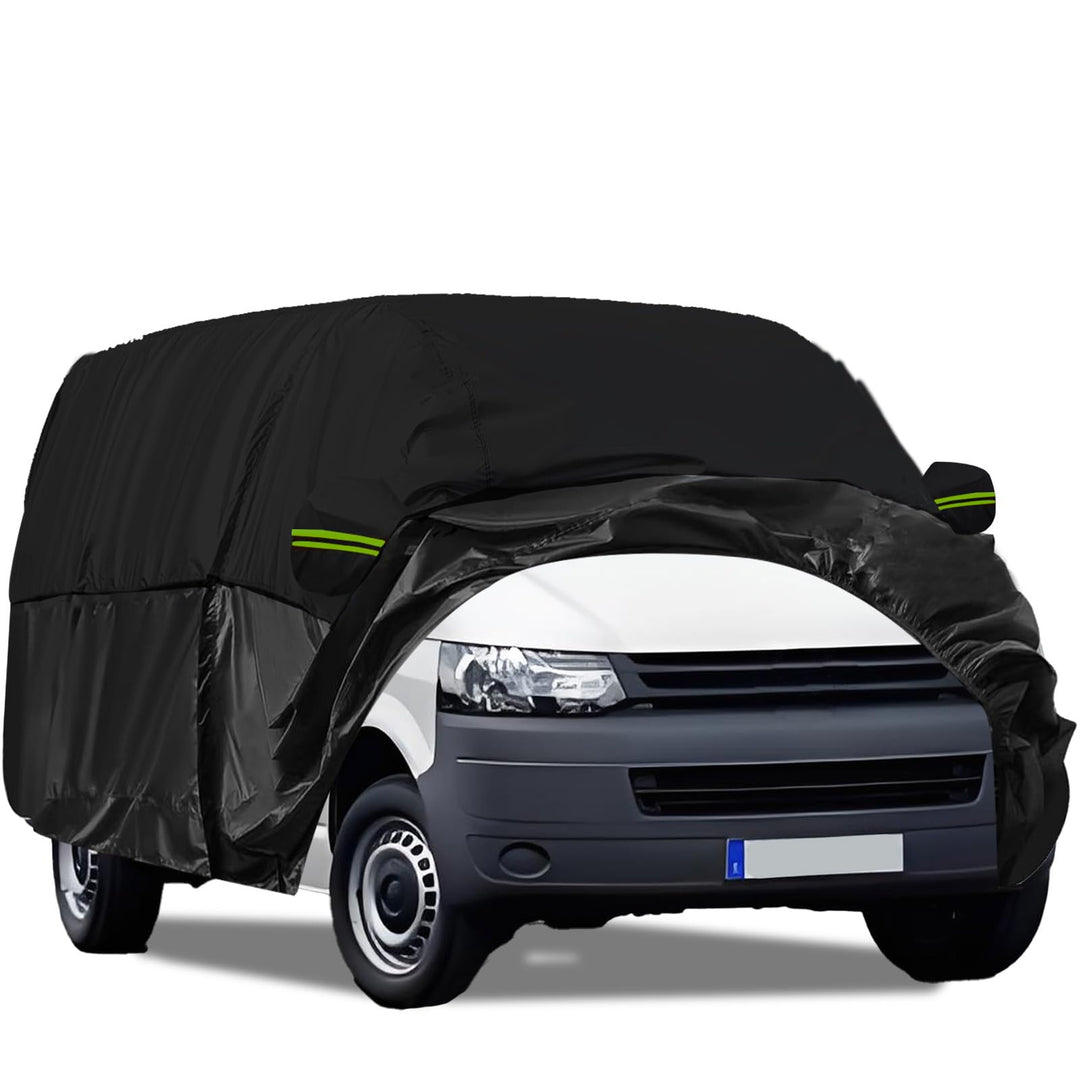 Autoabdeckung Vollgarage für VW T5 T6 SWB, Autoplane Ganzgarage mit Seitentür-Reissverschluss, Atmun