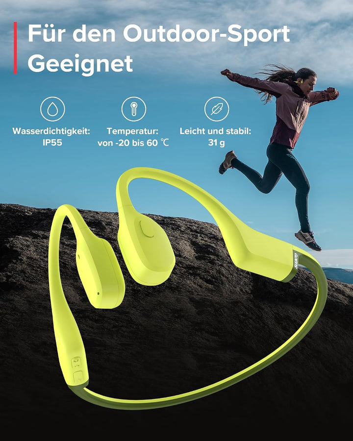 SUUNTO Sonic Knochenschall Kopfhörer, Open-Ear Bone Conduction Bluetooth Sport Kopfhörer, Verbessert