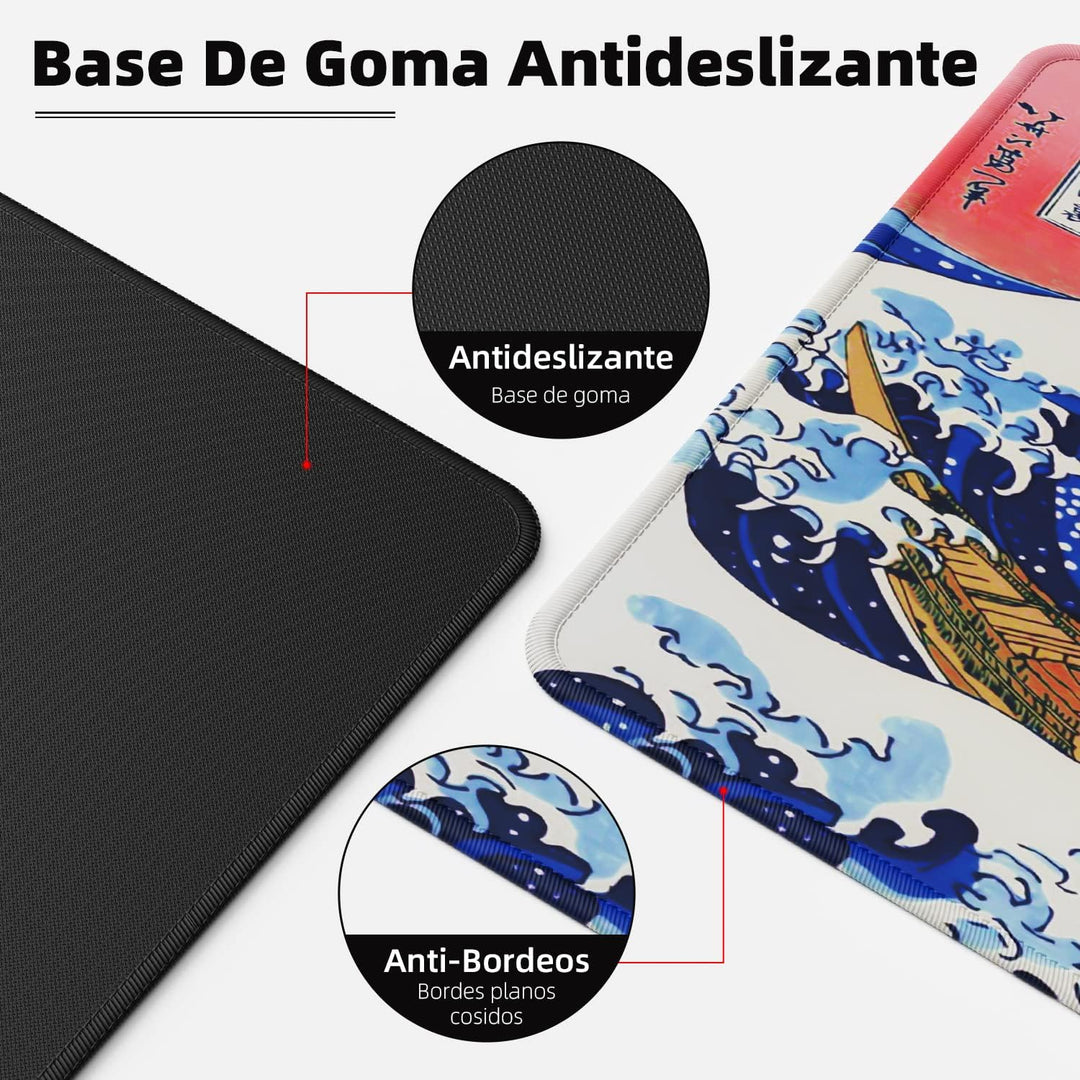 EFISH Japan Art Kanagawa Surfen Mauspad XL (800 × 300 × 3 MM) - Erweiterte Schreibtisch-Pad mit Genä