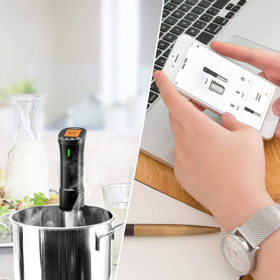 Inkbird Sous Vide Stick 1000 Watt,ISV-200W Sous Vide Garer App-Steuerung,360° Zirkulation,0℃-90℃ Tem