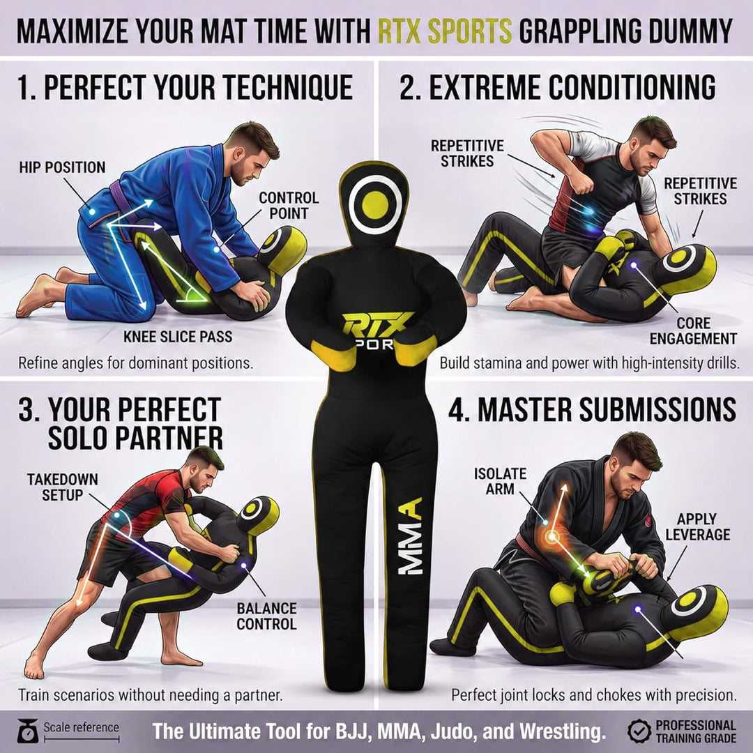 MMA Judo Grappling Dummy – Boxsack für Brazilian BJJ Jiu Jitsu Standposition Wrestling BJJ Dummy für