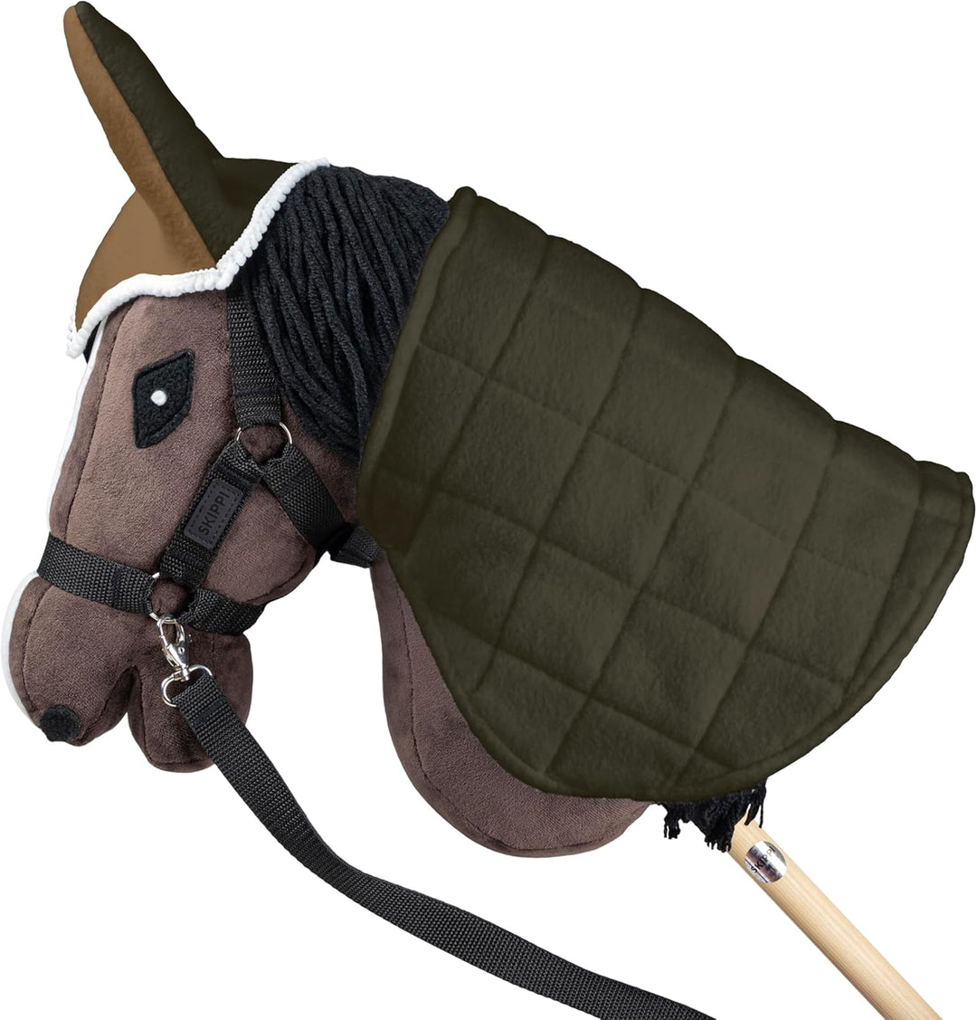 SKIPPI Wendbare Decke und Fliegenhaube für Hobby Horse – Beige und Olivgrün, Hobby Horse Zubehör, Zw