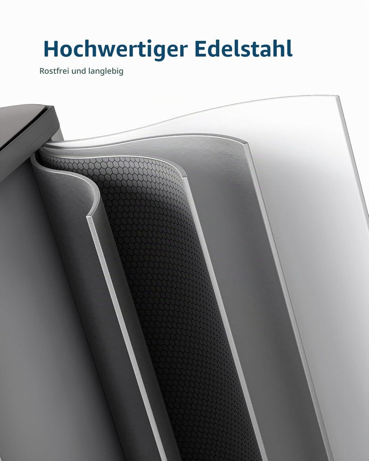 Garvee Mülleimer Küche 2 x 40L Edelstahl – Doppelfach Mülltrennsystem mit Soft-Close-Deckel, Tretmec