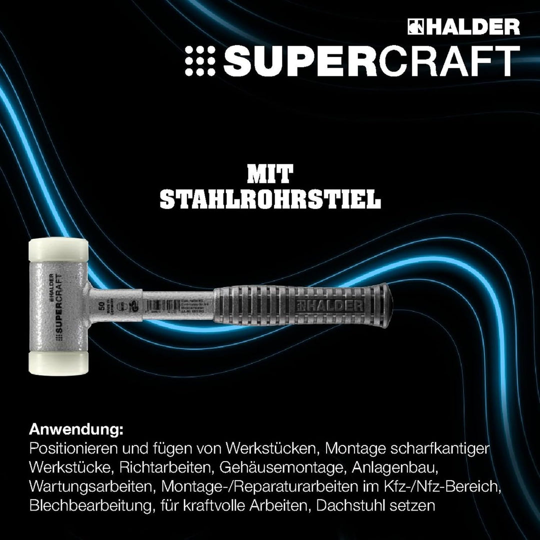 SUPERCRAFT-Schonhammer, mit bruchsicherem Stahlrohrstiel und ergonomisch geformtem, rutschsicherem G