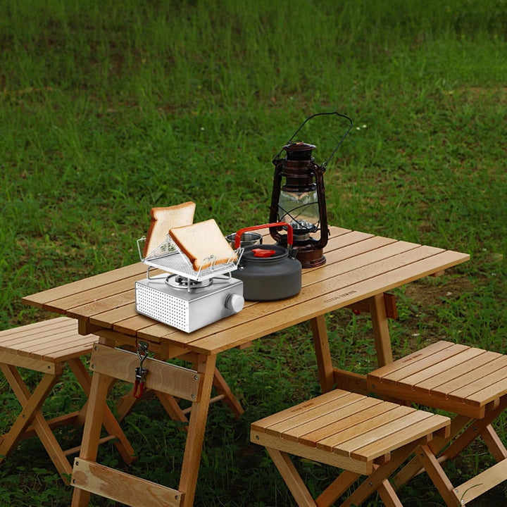 Camping -Toaster für Gasherd - Edelstahl Herd Brot Toast Rack für Küche, Wandern, Grill und Picknick