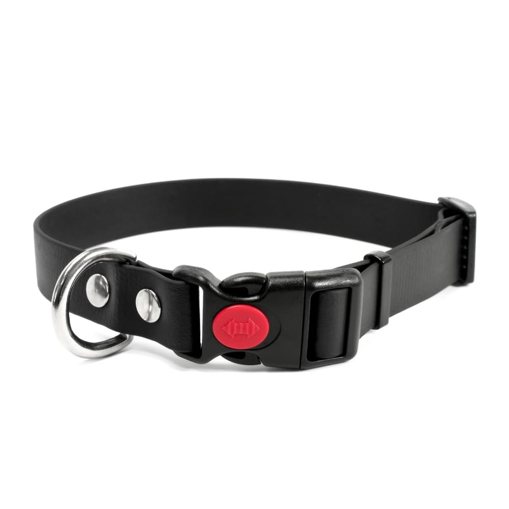 Mystique® Biothane Safety klick Halsband 25mm 50-60cm schwarz, 50-60cm schwarz