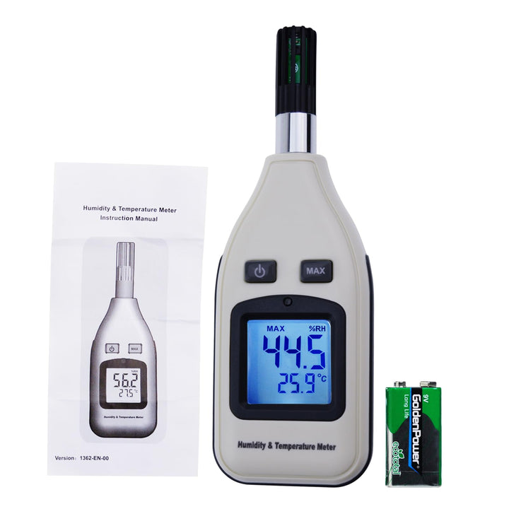 Handheld Digitaler Feuchtigkeits- und Temperaturmessgerät 0~100% RH / -30~70 ° C (-22~158 ° F) 3,7 c