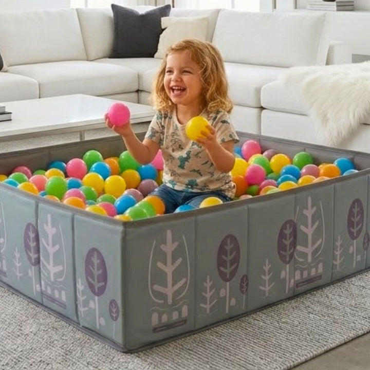RUGUIES - Bällebad für Kinder - Faltbarer und tragbarer Bällebad - Spielzeugwürfel für drinnen und d