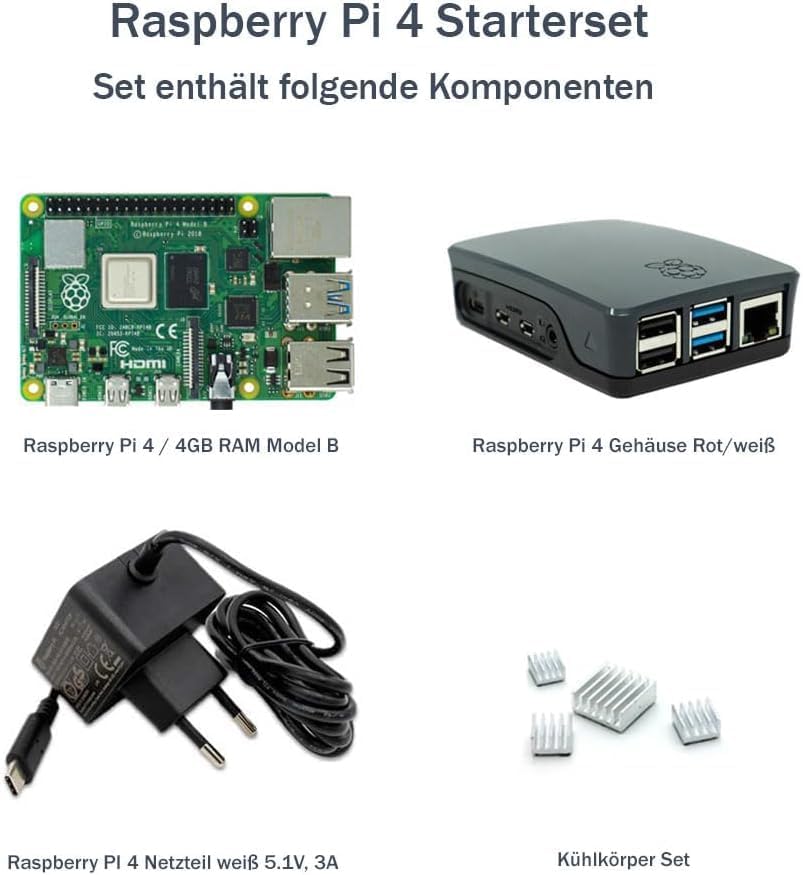 Raspberry Pi 4 Model B 4GB Desktop-Starter-Kit (32 GB)
